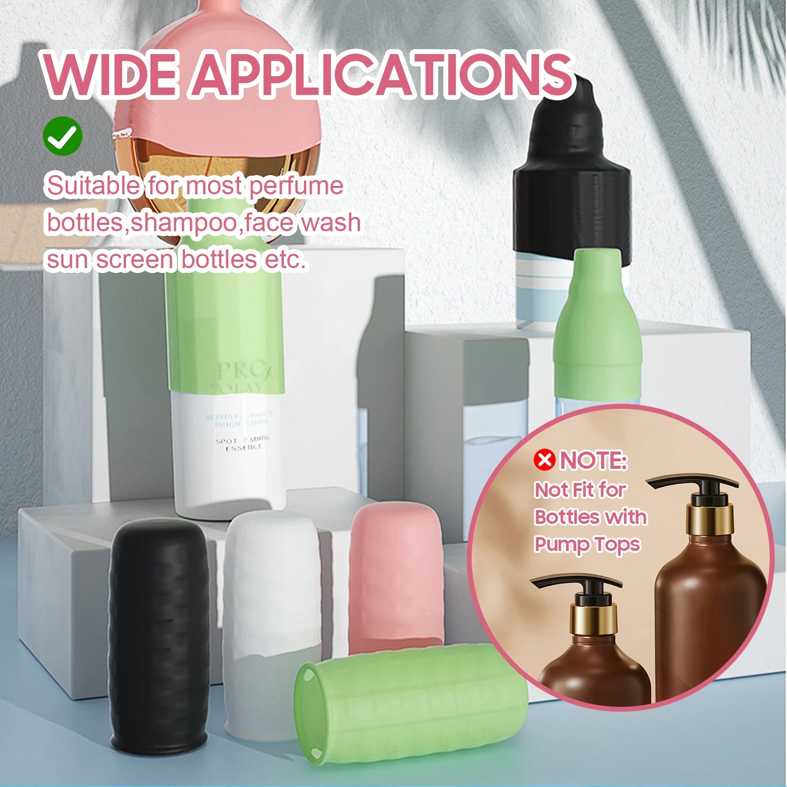 8Pcs Silicone Elastic Toiletries Covers