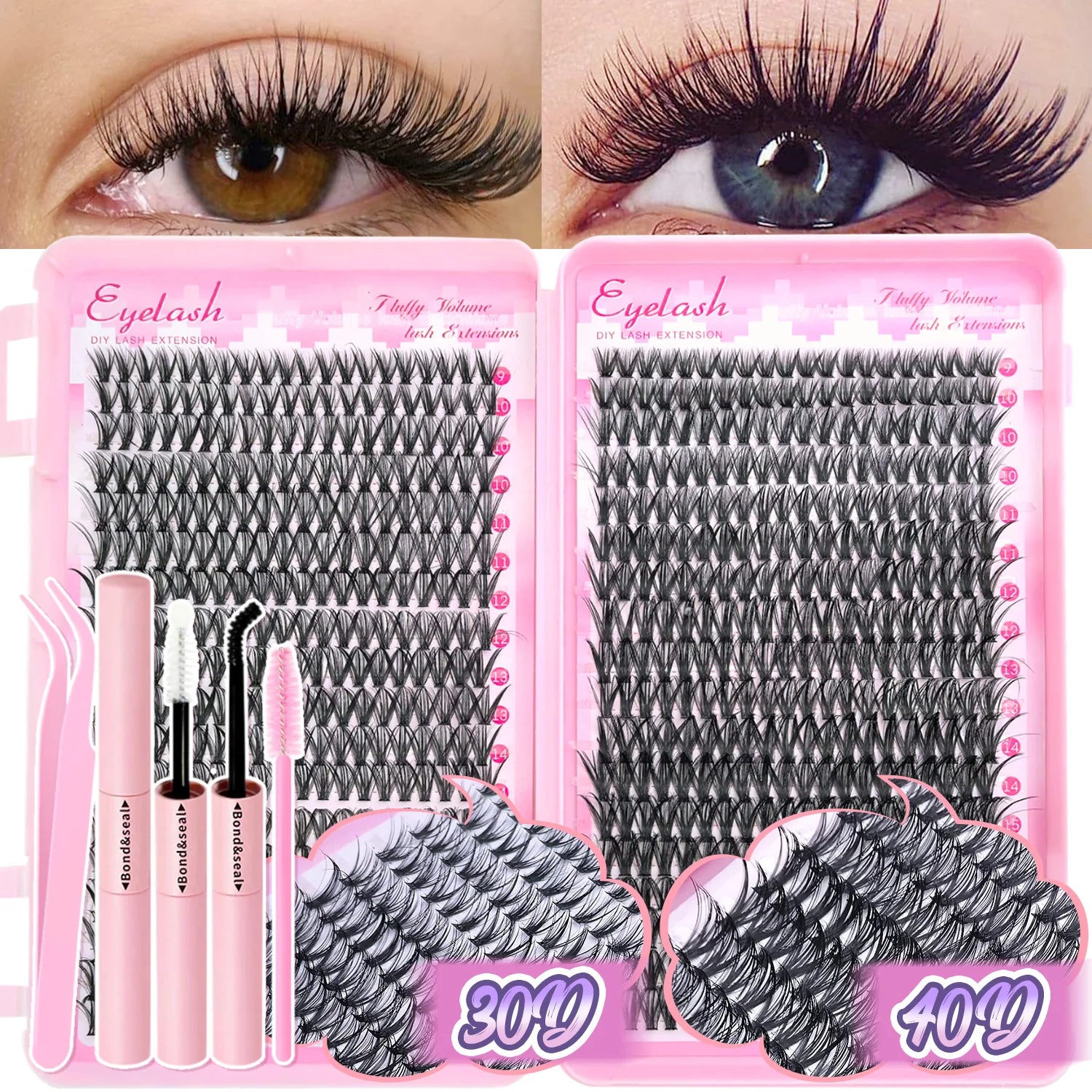 DIY Cluster Lashes Kit – Natural to Volume Look