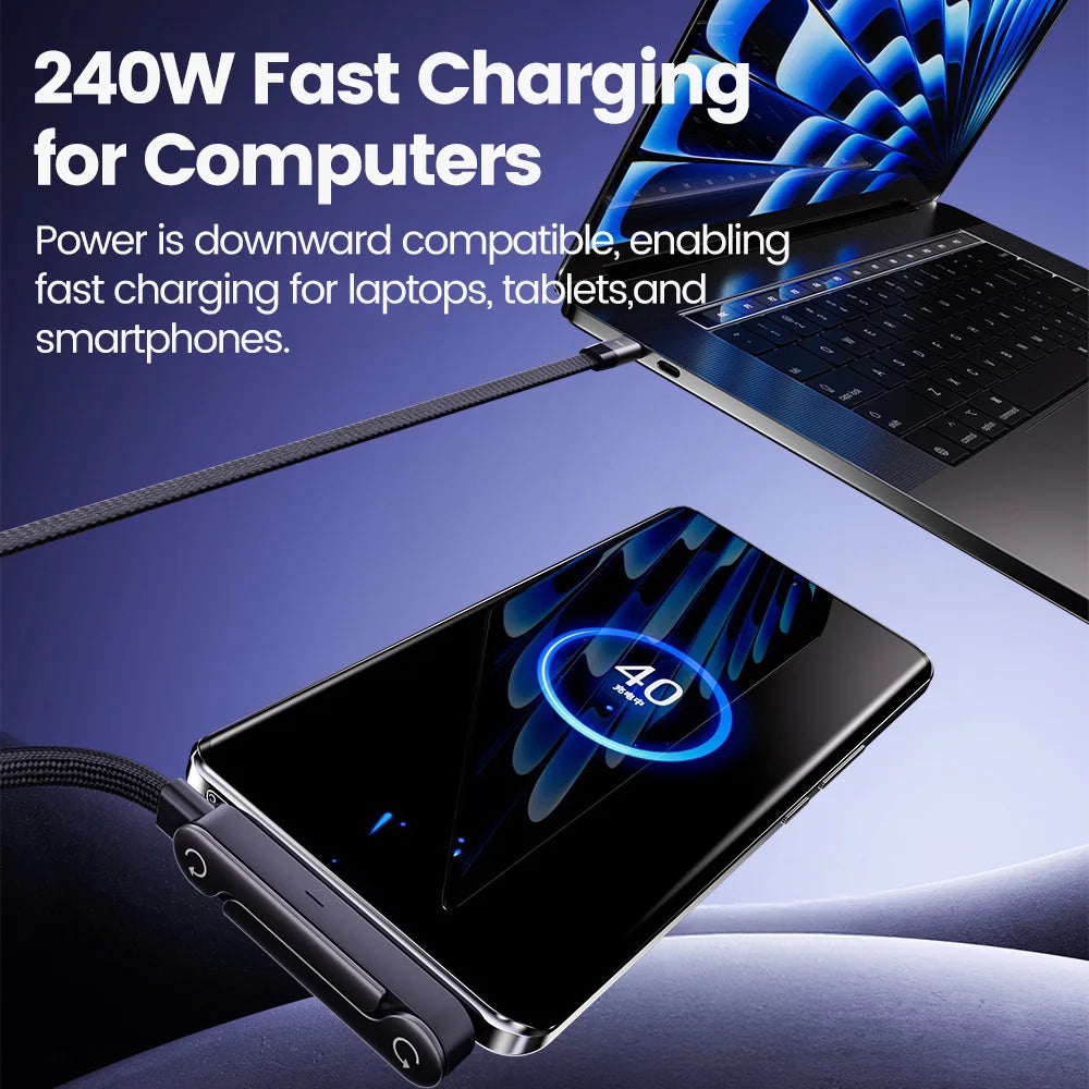 240W USB-C Fast Charging Cable with Stand