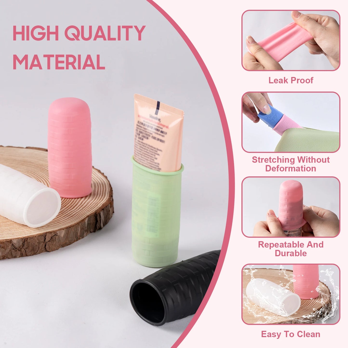 8Pcs Silicone Elastic Toiletries Covers