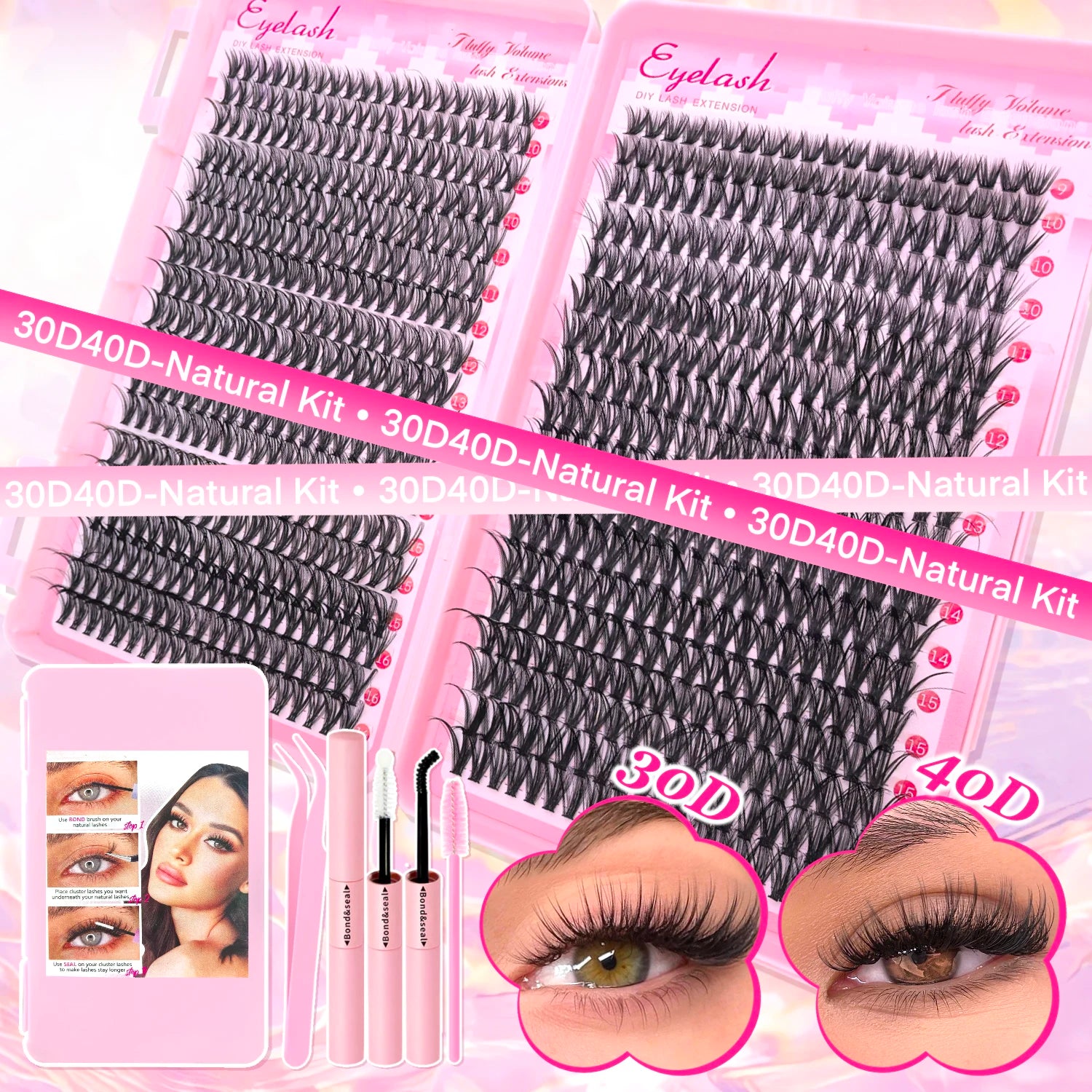DIY Cluster Lashes Kit – Natural to Volume Look